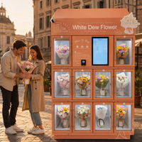 Distributeur automatique de fleurs au design fin et compact avec paiement sans espèces par carte de crédit pour les stations de métro et de train