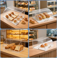 Support d'affichage en acrylique de qualité alimentaire personnalisé OEM/ODM, boîte en acrylique transparente avec couvercle pour pain et gâteaux, boîte à pain en acrylique transparente personnalisée