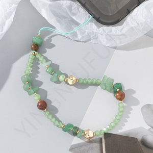 Catena per <span class=keywords><strong>Telefono</strong></span> con Perline di Cristallo, Gioielli Fai-da-Te, Cordino Colorato con Charm in Pietra Naturale per Cellulare, Laccetto da Appendere per Donne - Product Image 6