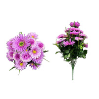 Nouveauté 24 têtes de fleurs funéraires mixtes buissons artificiels 36 têtes de fleurs en soie pour arrangements funéraires