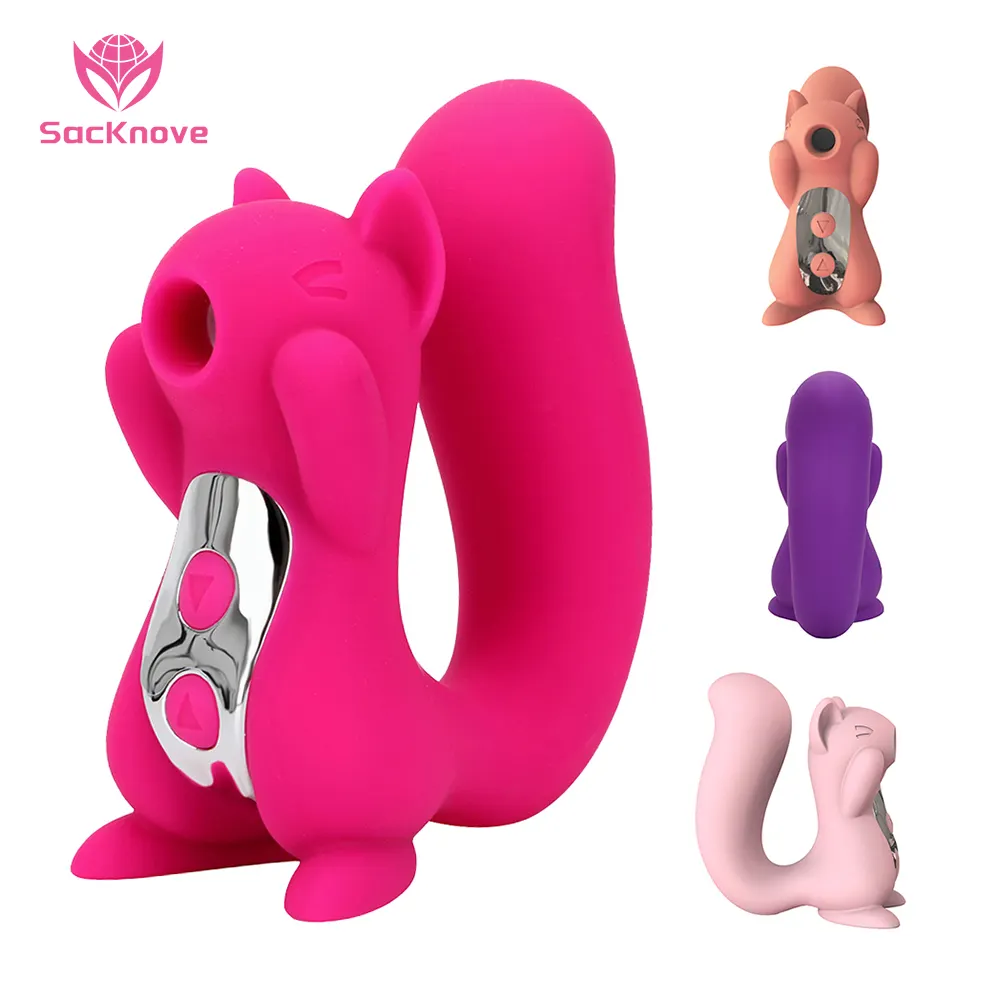 SacKnove Vaginal Breast Nipple Sucking Devices Vibrating Masturbators Massager Red Purple Squirrels Vibrator Sex Toys For Woman