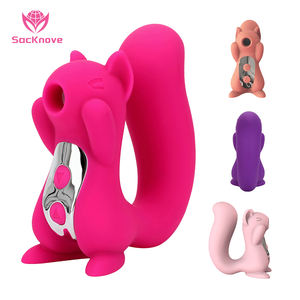 SacKnove Dispositivos de Succión de Pezones, Masturbadores Vibrantes, Masajeador, Ardillas Rojas y Púrpuras, Vibrador, Juguetes Sexuales para Mujer - Product Image 1