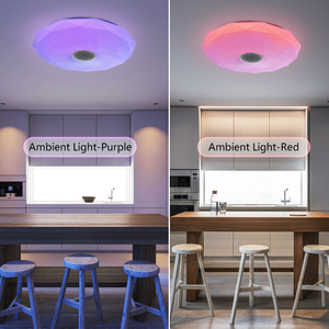 Lámparas de techo LED modernas de 36W, pantalla acrílica blanca, calificación IP44, Control remoto por aplicación, altavoz de música para dormitorio, Hotel, Base de hierro - Product Image 5