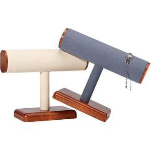Présentoir à bijoux Jinsky, organisateur de bijoux, présentoir à colliers en T, plateaux de présentation, base en bois, taille personnalisée - Product Image 1
