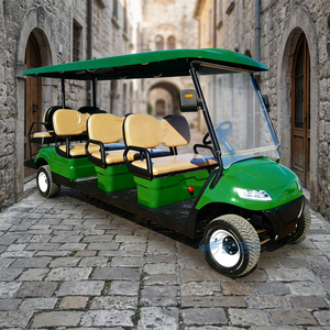 Vente directe usine : Voiturette de golf électrique 3+1 places, modèle vert, homologuée pour la route - Product Image 1