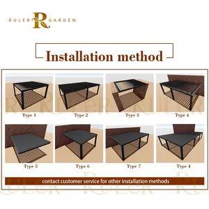 Toldo de jardín personalizado impermeable ligero moderno bioclimático motorizado de alta resistencia 3x3m al aire libre pergola de aluminio