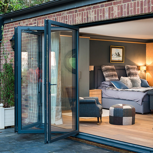 Hiện đại gấp cửa không thấm nước bão tác động nhôm Patio <span class=keywords><strong>accordion</strong></span> bi-gấp cửa kính - Product Image 4