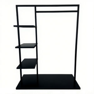 Customized Metal Floor Standing Rose Gold Clothing with Wheels Handbag Display Goods <strong>Shelves</strong> - Product Image 6