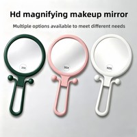 High-end 20x 30x 60x Magnifying Makeup Mirror; Foldable Compact Handheld Round Mirror with Electroplated Finish Plastic Frame