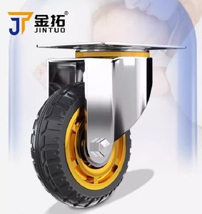 Médio Dever <span class=keywords><strong>PU</strong></span> Roda <span class=keywords><strong>Caster</strong></span> com Hastão Rosqueado e Freio para Hospital Hotel & Living Room Aplicações ao ar livre Rodas Castor - Product Image 2