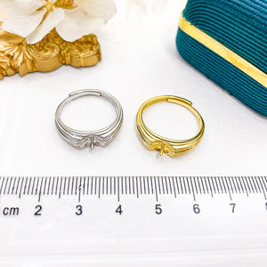 Bague en argent S925 avec perles de 10-12 mm, accessoires de perles DIY, édition légère, ensemble de bijoux en argent avec support vide 10133 - Product Image 4