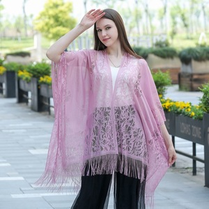 Ins poncho avvolgenti <span class=keywords><strong>da</strong></span> spiaggia per donne eleganti scialli con nappe mantelle Oversize Pashmina sottile - Product Image 5