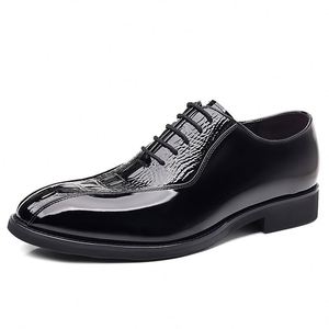 Zapatos de Vestir de Cuero Genuino para Hombre, Diseño de Moda 2025, con Cordones, Punta en Pico, Lujosos, Formales, para Oficina, Impermeables, que Aumentan la Estatura - Product Image 5