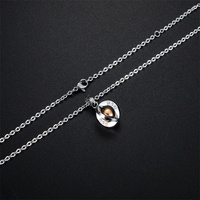 Collier en diamant, pendentif couple bicolore, pendentif boule rotatif, collier, cadeau pour la Saint-Valentin, bijoux