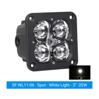 Projecteur de travail LED 20W, 3 pouces, encastré, pour conduite tout-terrain, antibrouillard, blanc, jaune, ambre, IP67, 9-36V DC, 12V, 24V, camion, SUV, 4x4