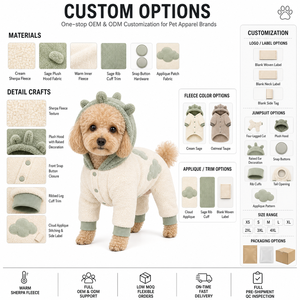Mono de forro polar con capucha de orejas de dinosaurio para perro, ropa para mascotas OEM, con bordado de nubes y botones, cálido, para cachorros pequeños, otoño - Product Image 2