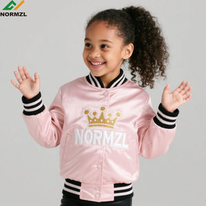 Geborduurd Kroonlogo Kids Jassen Sport Trainingspak Custom Sublimatie Cheerleading Honkbal Jack Dansteam Satijnen Jasje - Product Image 2