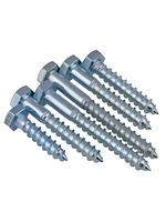 Hex Head Self Tapping Wood Screw Carbon Steel Zinc Plated Sizes M6 to M12 for Fence Decking and Pergola Work Use Job