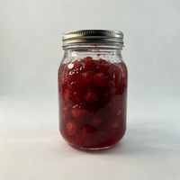Vente en gros de bocaux en verre Mason vides de 500 ml (16 oz) transparents de haute qualité, de qualité alimentaire, pour huile de noix de coco, confiture de fruits, vinaigrette, avec couvercles hermétiques