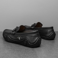 Chaussures décontractées respirantes en gros, classiques, cousues à la main, amortissantes, en cuir microfibre tendance pour hommes