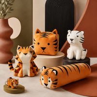 Peluche Tigre Géométrique Origami Personnalisée, Coussin Cube Cylindre, Décoration Maison Minimaliste OEM, Poupée Rembourrée, Porte-clés