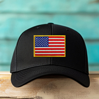 2.25 pouces chapeau patchs personnalisé USA drapeau brodé Patch Logo colle autocollant broderie fer sur pour la vente en gros