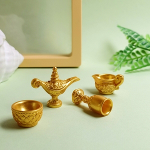100 Piezas/Bolsa, Adorno de Lámpara <span class=keywords><strong>Divina</strong></span> de Aladino Dorada, Miniaturas para Casa de Muñecas, Figuras Decorativas para Fiestas - Product Image 3
