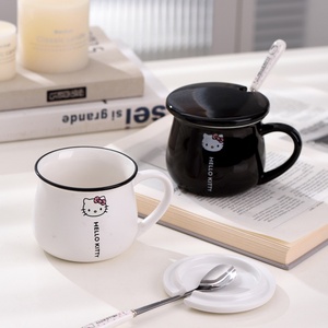 Tazza Creativa con Manico Hello Kitty, Coperchio e Cucchiaio, Resistente alle Alte Temperature e Adatta al Microonde, per Donne - Product Image 2