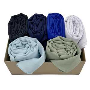 Fashion Chiffon Hijab Solid Color Crinkled Turban Headscarf Malaysian Muslin Women <b>Scarf</b> Bubble Chiffon Hijab - Product Image 5