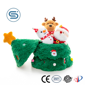 Juguete de Peluche de Ciervo Navideño de 35 cm, Muñeco de Peluche Suave de Papá Noel, Decoración para Tiendas de Regalos - Product Image 3