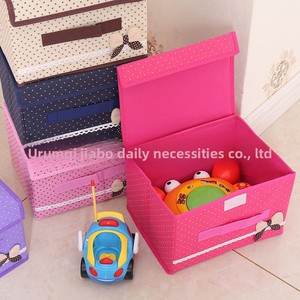 Boîte de rangement pour vêtements en tissu avec motif nœud en forme de point de sésame rectangulaire - Organisateur de bureau portable anti-poussière et anti-humidité - Product Image 2