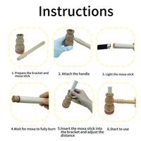 Marteau de moxibustion en bois pour le nombril, avec moxa remplaçable, brûleur de moxa portable bicolore en forme de calebasse, anti-arthritique, amélioration du sommeil, certifié CE