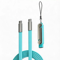 Câble USB-C vers USB-C 240W avec support détachable, cordon de charge rapide en silicone souple pour le jeu/la configuration de bureau et la visualisation mains libres