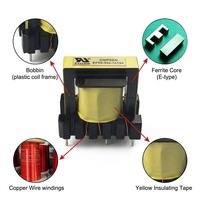 Transformateur haute fréquence EF25 EE25 vertical 10 broches pour alimentation à découpage de driver LED, transformateur Flyback
