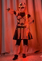 Costume de robot prédateur lumineux à LED RGB rechargeable avec télécommande pour femme, idéal pour les soirées en boîte de nuit, Halloween, le carnaval et les spectacles sur scène