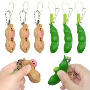 Bán buôn giá rẻ bóp hạt đậu Keychain khuôn mặt búp bê bóp đậu Keychain <span class=keywords><strong>Squishy</strong></span> đồ chơi cho chống căng thẳng thần tài Keychain - Product Image 6