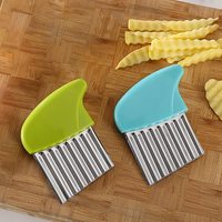 Couteau ondulé manuel en acier inoxydable, coupe-gaufres à puces de légumes, coupe-frites