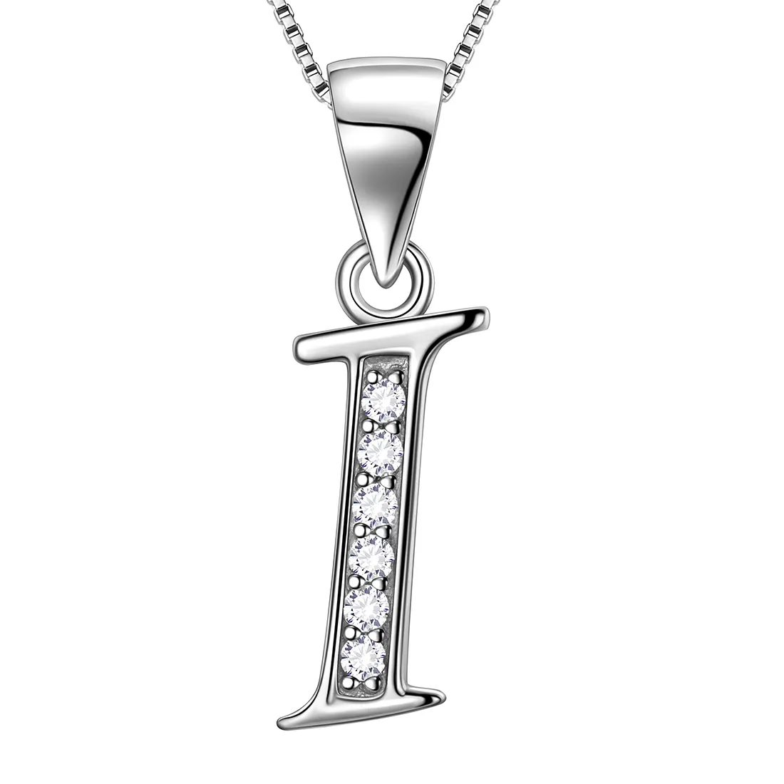 Hot selling 925 sterling silver letter pendant A-Z necklace women jewelry