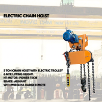 Nouvelle palan électrique à chaîne de 5 tonnes avec chariot |   Grue de levage robuste pour hôtels, construction en acier allié, télécommande