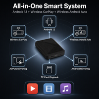 Boîtier intelligent CarPlay sans fil Android 12, adaptateur IA personnalisé ODM, WiFi 6 double bande, BT5.4, dongle Netflix YouTube pour autoradio