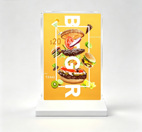 Boîtes lumineuses publicitaires A4 de bureau à changement rapide avec cadre magnétique pour affichage de menus en restaurant, café et comptoir de vente au détail