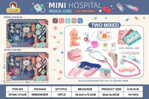 बच्चों के लिए डॉक्टर खिलौने गुलाबी और नीले डॉक्टरों के लिए रोल प्ले खिलौने के लिए रोलप्ले डॉक्टर के साथ सेट - Product Image 6