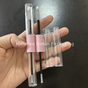 ISMAN Luxe 4ml+4ml Tube de mascara double embout rose transparent, flacon de sérum de croissance des cils rond, <span class=keywords><strong>vente</strong></span> en gros, marque <span class=keywords><strong>privée</strong></span>, professionnel, nouveauté - Product Image 3