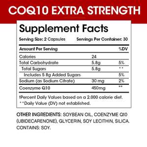 Integratore OEM di Coenzima Q10 450mg, Capsule Softgel di <span class=keywords><strong>CoQ10</strong></span> con Sodio per Migliorare le Funzioni Cognitive - Product Image 2