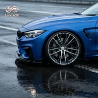 Jantes de voiture noires et argentées à face ouverte, design à cinq branches fendues, ajustement personnalisé OEM, taille PCD ET CB