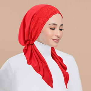 Nouveau chapeau incurvé en dentelle pour femme au printemps et en automne Casquette <span class=keywords><strong>Hijab</strong></span> douce et respirante <span class=keywords><strong>avec</strong></span> deux queues - Product Image 3