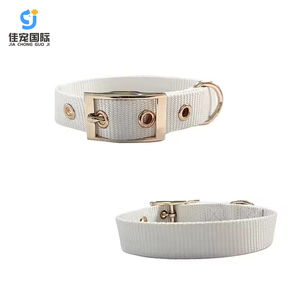 Custom Heavy Duty Luxury Metal Buckle <b>Dog</b> <b>Collar</b> Adjustable for Small Medium Large <b>Dogs</b> Soft Polyester Modern Classic Style - Product Image 1