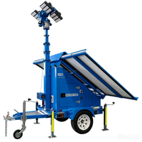 Schnell Aufbaubarer 7m Mast 3*500W Solarpanel Mobiler Solar-LED-Lichtturm für Baustellen-Nachtbeleuchtung
