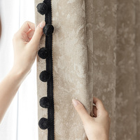 Cortinas de Chenilla Francesas Estilo Downton Abbey, Opacas, de Color Sólido, de Alta Gama, para Ventanas Octogonales/Alargadas