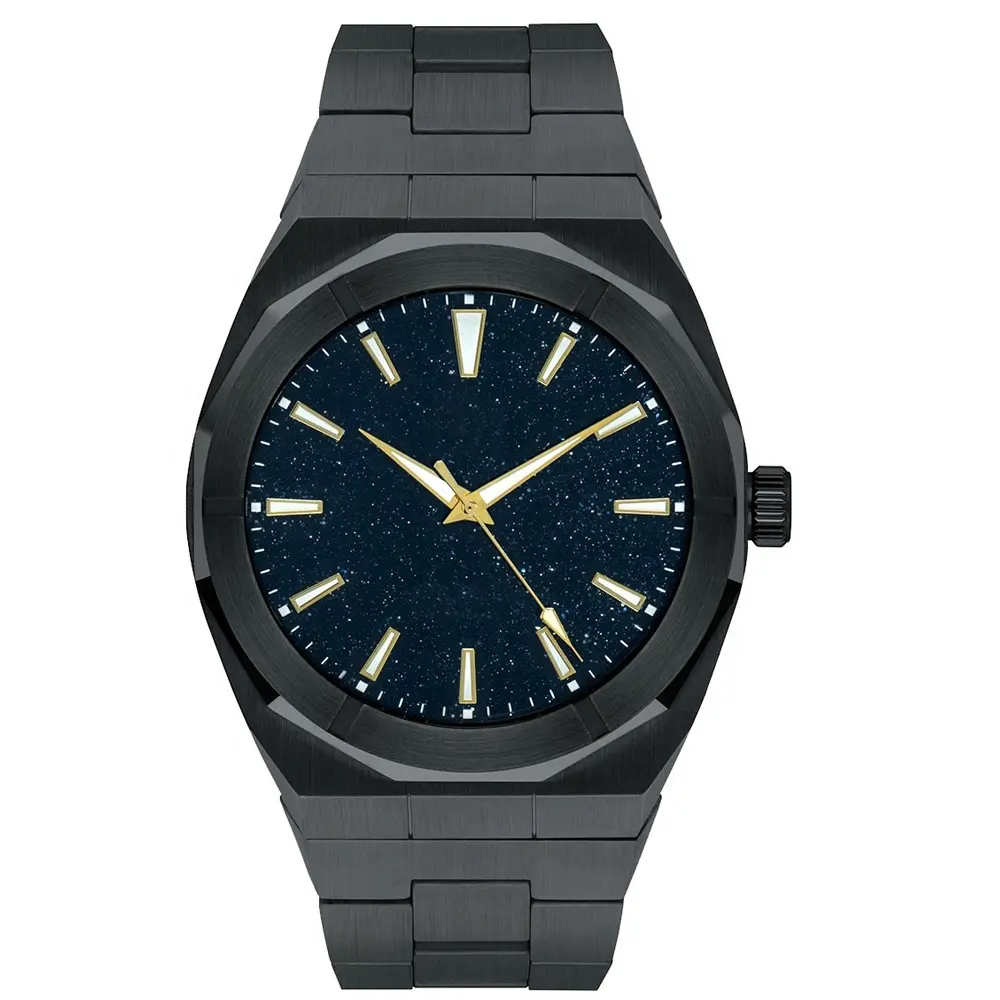 High Quality Stainless Steel Bracelet Luxury Men Watches Quartz Movement Custom Logo Star Dust Watch